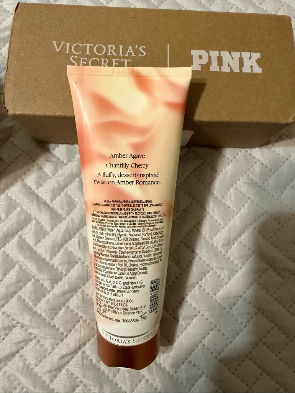PINK Victoria's Secret Amber Agave Chantilly Cherry Body Lotion and Mist bundle